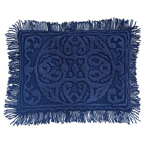 Collections Etc Medallion Chenille Textured Fringe Border Pillow Sham - 1 of 3