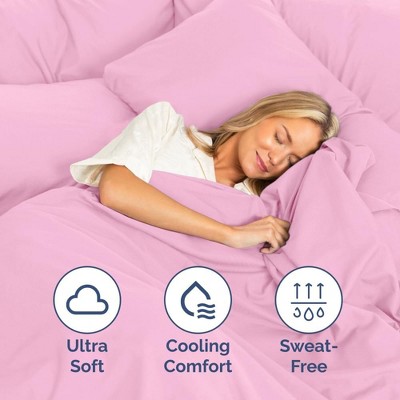 Light Pink Queen Size Microfiber Deep Pocket Sheet Set