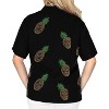LA LEELA Women's Summer Casual Solid Hawaiian Short Sleeve Blouse Shirt V Neck Blouses Button Up Dress Tops Tee Shirts for Women XXL Squid Ink_AD589 - 2 of 3