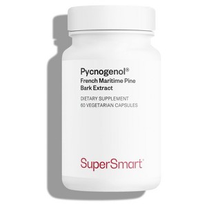 SuperSmart Pycnogenol 200mg per Day (Patented) - French Maritime Pine Bark Extract | Non-GMO & Gluten Free - 60 Vegetarian Capsules - 1 of 4