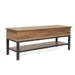 Flash Furniture Wyatt Farmhouse Entryway Storage Bench with Lower Shelf Perfect for Entryway, Mudroom, or Bedroom