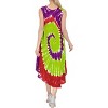 LA LEELA Women's Summer Holiday Casual Short Swing Dress Loose A Line House Wear Beach Dresses Large/X Large Multicolored, Tie Dye Design - 3 of 3