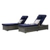 Okak 2-Piece Outdoor Wicker Chaise Lounge Set with Adjustable Back,All-Weather PE Rattan Lounger with Cushions for Backyard,Garden,Beach - 2 of 4