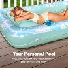 Jasonwell 4-in-1 Inflatable Tanning Pool Lounger, 70"x46" Float with Pillow, Sunbathing Bed Raft for Adults, Cyan White, Large - 3 of 4