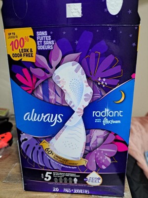 Always Radiant Pads, Size 4, Overnight Absorbency, Scented, 20 Count - Name  Brand Overstock
