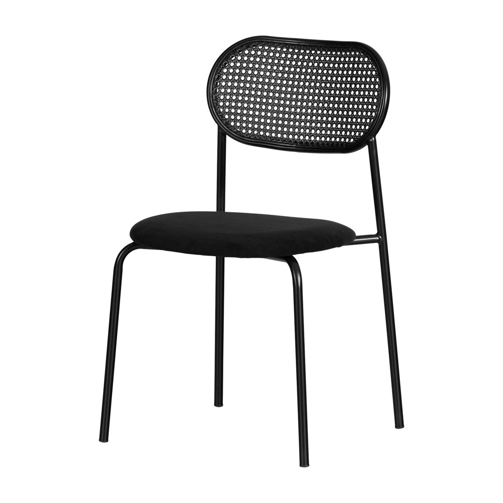 Photos - Chair South Shore Set of 2 Hype Rattan Dining  Black