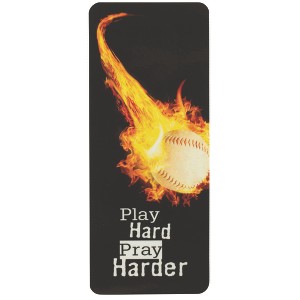 Dicksons Play Hard Pray Harder Baseball Encouraging Verse Laminated Black and Orange 6.38 x 2.75 Paper Bookmark Pack of 12 - 1 of 2