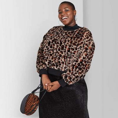 plus size leopard sweatshirt