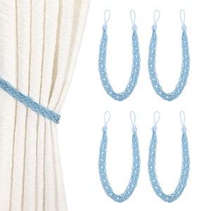 Unique Bargains Braided Polyester Elegant Design Durable Curtain Tiebacks Blue 4 Pcs - 1 of 4