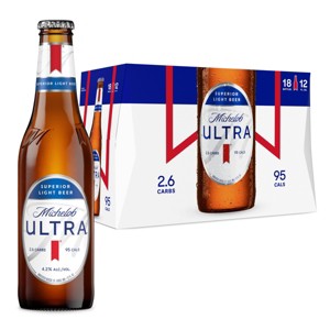 Michelob ULTRA Superior Light American Lager Beer - 18pk/12 fl oz Bottles - 1 of 4