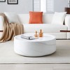 Fiberglass 31.49 Inch Round Coffee Table, Sturdy Fiberglass Table For Living Room No Assembly Required - 2 of 4