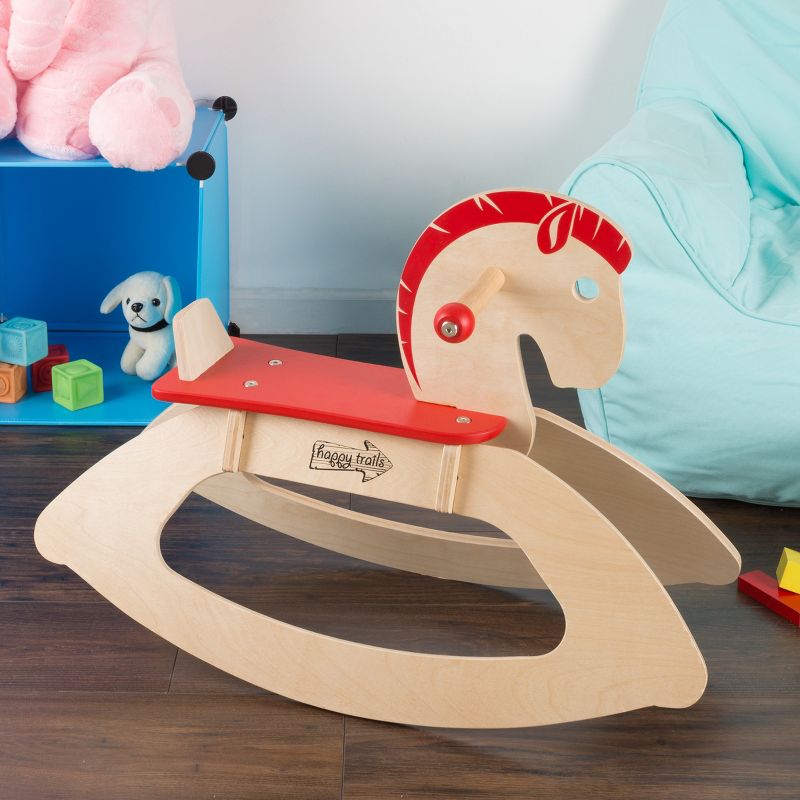 Toy Time Kids Rocking Horse Ride-on Toy-Classic Wooden Rocker-Helps Develop Strength, Balance and Coordination, 5 of 6