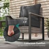 Sonkuki 2 Piece Wicker Patio Chairs Set, All-Weather PE Rattan Wicker Chair Patio Conversation Couch with Cushion - 4 of 4