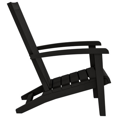 Black Polypropylene 2-Piece Adirondack Chair Set