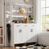 51.2'' Shoe Storage Cabinet with Coat Rack, Freestanding Shoe Rack Organizer with 3 Drawers, 2 in 1 Hidden Hall Tree for Living Room, Hallway - 4 of 4