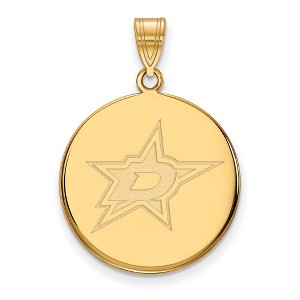 Black Bow Jewelry 14k Yellow Gold Plated Sterling Silver Dallas Stars NHL Large Pendant - 1 of 3