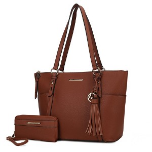 MKF Collection Gloria Vegan Leather Women’s Tote Bag with Wallet Set by Mia K - 1 of 4