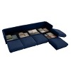 Modern Modular Sectional Sofa with 1 Storage Ottomans 4 Seater Chenille Sofa Couch with Contemporary Cylindrica Arm for Living Room-Tanpinhause - 3 of 4