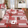 Red Christmas Rubber Backing Striped Printed Area Rugs for Living Room Washable Low Pile Foldable Non-Shedding Kitchen Mats Christmas 8x10ft - 2 of 4