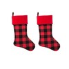 2pk 20in HangRight Buffalo Check Christmas Stocking Black/Red - Haute Decor - 2 of 3