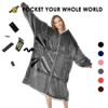 Inhand Oversized Wearable Blanket Hoodie, Long Hooded Blanket for Girls, Cozy Flannel Sweatshirt Blanket with Giant Pocket and Zipper - 4 of 4