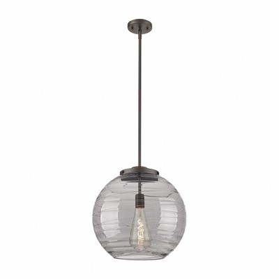 Athens Deco Swirl - 1 Light Pendant In Industrial Style-17.13 Inches Tall and 15.75 Inches Wide