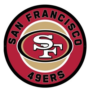 Evergreen Ultra-Thin Edgelight LED Wall Decor, Round, San Francisco 49ers- 23 x 23 Inches Made In USA - 1 of 4