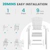 Hyleory Tall Adirondack Chair Set, Outdoor HDPE Barstools with Connecting Tray and Footboard - 4 of 4