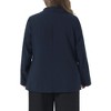 Women's Plus Size Lapel Collar Long Sleeve Button Down Casual Business Dressy Blazers - Agnes Orinda - 4 of 4