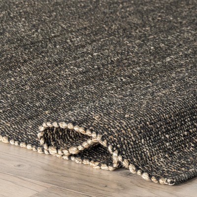 Charcoal Cotton-Blend 6' x 9' Flat Woven Handmade Area Rug