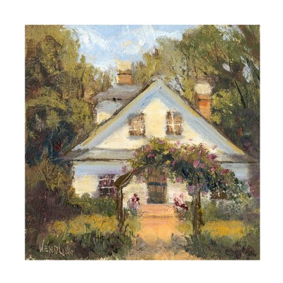 35" x 35" Marilyn Wendling 'Sweet Cottage II' Unframed Canvas Art - Trademark Fine Art