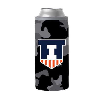 NCAA Illinois Fighting Illini 12oz Black Camo Slim Can Cooler