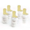 Big Dot of Happiness Gold Glitter Cowboy Boot - No-Mess Real Gold Glitter Dessert Cupcake Toppers - Western Party Clear Treat Picks - Set of 24 - 2 of 4