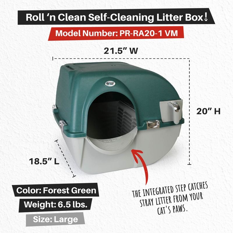 Omega Paw Elite Roll 'N Clean Self Cleaning Litter Box with Integrated Litter Step and Unique Sifting Grill, 2 of 7