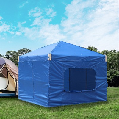 Aoodor 10' x 10' Pop Up Canopy Tent, Beach Tent with Removable Mesh Sidewalls, Portable Instant Shade Canopy with Roller Bag