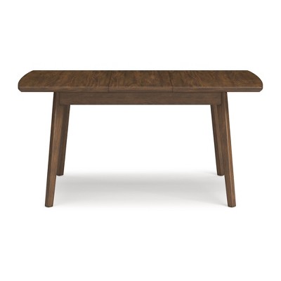 Mid-Century Modern Brown Wood Extendable Dining Table