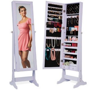 Best Choice Products Jewelry Armoire Cabinet, Full Length Mirror w/ Velvet Storage Interior, Lock - 1 of 4