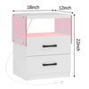 Sapphtopaz Modern Nightstand with Adjustable LED & Open Shelf Storage Bedside Table with Drawers Space-Saving Side Table for Bedroom,Living Room - 4 of 4