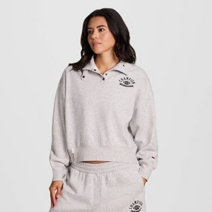 Champion Women's Long Sleeve Fleece 1/4 Snap Cropped Pullover - 1 of 4