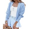 Clearlove Women's Cropped Drop Shoulder Cardigan Long Sleeve Open-Front Knit Shrug Jacket - 2 of 4