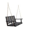 Okak Elegent Porch Swing with Slatted Backrests and Seating, Tree Swing with Acacia Wood Frame, Outdoor Swing for Patio and Backyard - 3 of 4