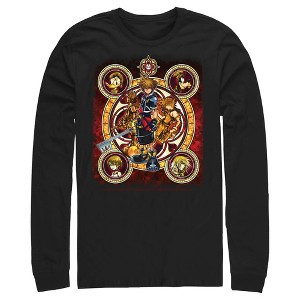 Men's Kingdom Hearts 2 Stained Glass Art Long Sleeve Shirt - 1 of 4