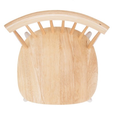 Natural Rubberwood Spindle Back Counter Stools, Set of 2