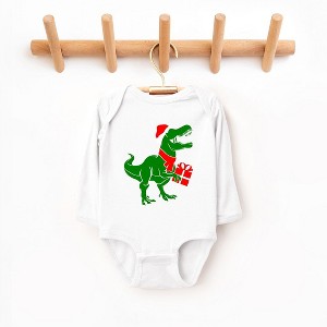 The Juniper Shop Dino Present Baby Long Sleeve Bodysuit - 1 of 3