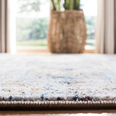 Bristol 4' x 6' Blue and Cream Synthetic Area Rug