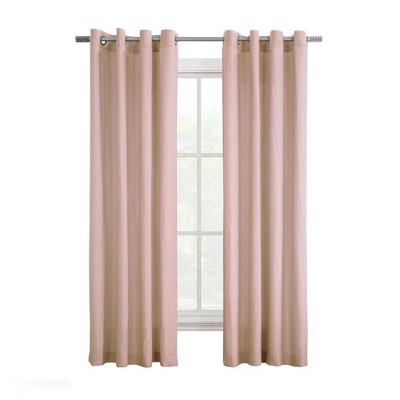 Habitat Harmony Light Filtering Crinkled Texture on Supple Drapeable Flowing Fabric Grommet Curtain Panel, Rose