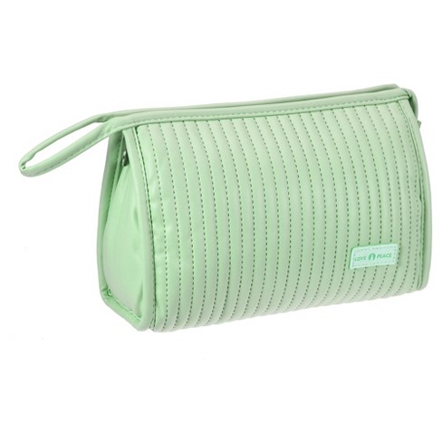 Unique Bargains Double Layer Makeup Bag Green | Target