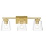 Elegant Lighting Merrick 3 light Brass and Clear Bath Sconce - 2 of 4