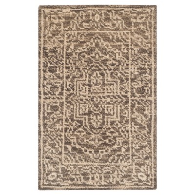 Brown/Beige Solid Knotted Accent Rug - (2'X3') - Safavieh