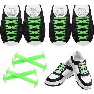 Maplefield Silicone No Tie Shoe Laces for Kids - Time Saving Elastic Shoe Laces - Silicone Shoe Laces - 16 Pack (Glow in the Dark) - 1 of 4